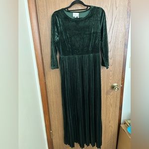 New Dainty Jewells Velvet Dress Dark Green Medium